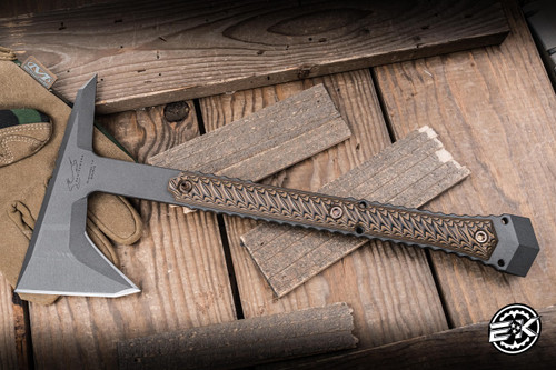 RMJ Tactical Ragnarok 14 Tomahawk Hyena Brown G10 3.5" 80CRV2 Tungsten