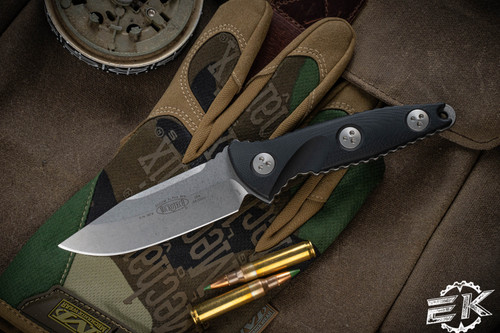  Microtech Socom Alpha Mini Fixed Blade Knife Black G10 3.75" Drop Point Stonewash 113M-10