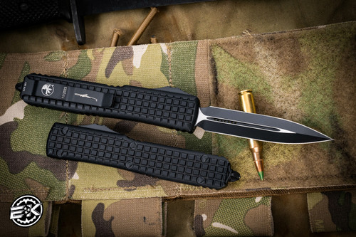 Microtech Ultratech Frag OTF Automatic Knife Black 3.4" Black Dagger 122-1TFRS