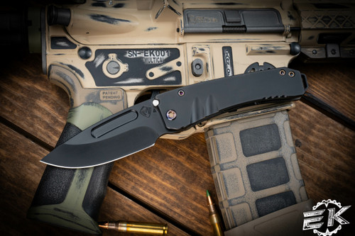 Medford Knives Midi Marauder Black PVD Titanium, Flamed HW/Clip 3.6" S45VN PVD Drop Point