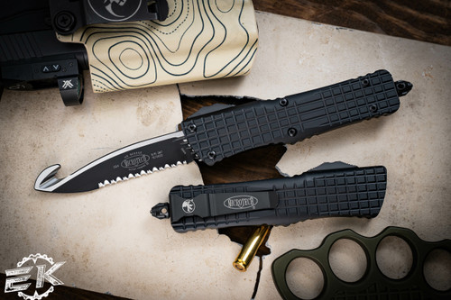 Microtech Combat Troodon Frag Rescue OTF Automatic Knife 4" Serrated 601-3THS 