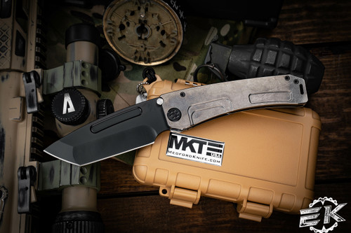 Medford Marauder-H Folding Knife Tumbled Titanium 3.75" PVD Tanto