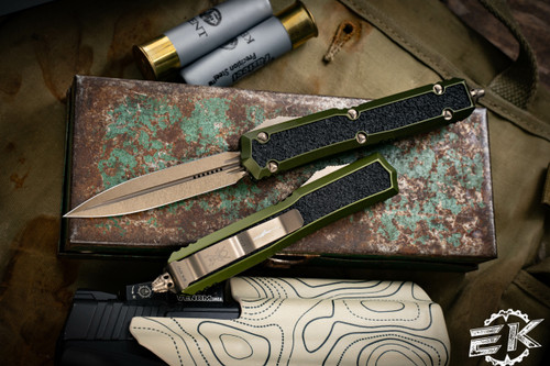 Microtech Makora OTF Automatic Knife OD Green (Nickel Boron Internals) 3.25" Bronze Dagger 206-13ODS