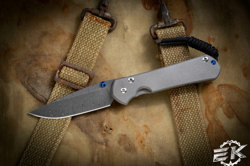 Chris Reeve Knives Small Sebenza 31 Titanium 3" Ladder Damascus S31-1004 