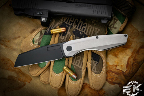 Vero Engineering Axon Frame Lock Knife Stonewash TItanium 3.4" M390 DLC 