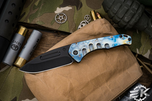 Medford Praetorian Slim Knife "Flamed Galaxy" Titanium 3.3" PVD Drop Point