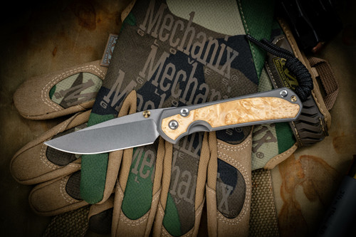 Chris Reeve Knives Small Sebenza 31 Box Elder Inlay 3" S45VN Drop Point S31-1108 (Preowned)