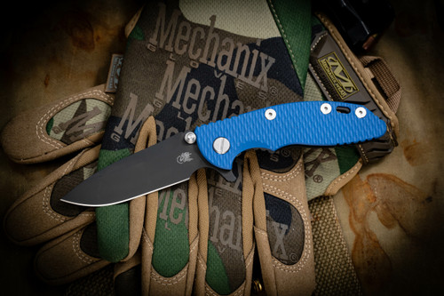 Rick Hinderer Knives XM-18 Blue G10 Battle Black 3" Swedged Spear DLC