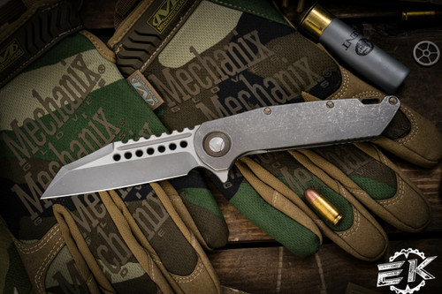  Marfione Custom Warhound Folder Bronze Accents 3.75"Two Tone Apocalyptic