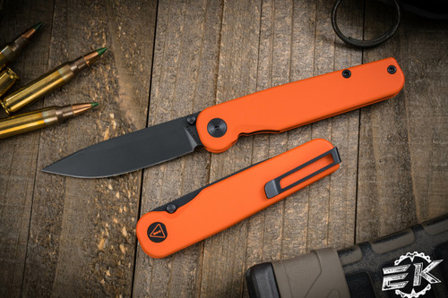 Tactile Knife Co. "Rockwall" Safety First Orange Titanium Folding Knife 2.84" MagnaCut 
