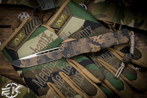 Microtech Combat Troodon Frag Coyote Camo Cerakote OTF Knife 3.8" Drop Point 143-1FRCCGS