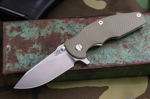 Rick Hinderer Knives Jurassic Slicer OD Green G10 3.3" Magnacut Stonewash 