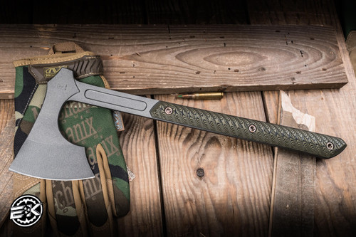 RMJ Tactical Raven Tomahawk Dirty Olive G10 14.5" Tungsten
