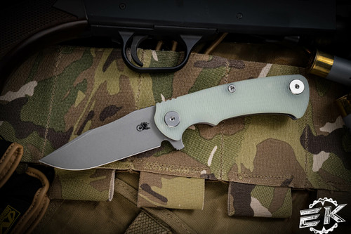 Rick Hinderer Knives Project X Flipper Knife Translucent Green G10 3.65" Working Finish