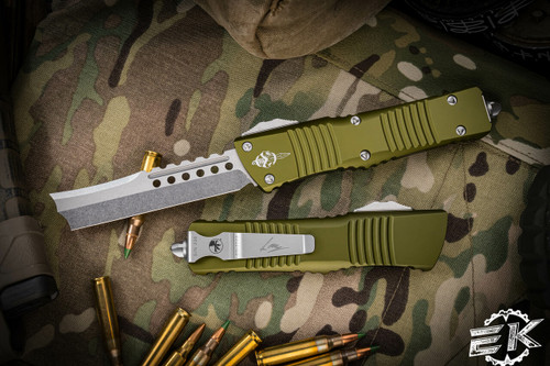 Microtech Combat Troodon OTF Automatic Knife OD Green 3.8" Hellhound Razor Stonewash 219R-10ODS