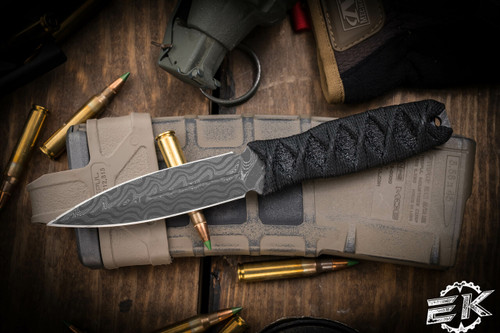 Blackside Customs P7 Bastinelli Tsuka Wrap 3.5" Dagger Nichols Damascus