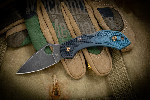 Spyderco Dragonfly 2 Knife Blue FRN (2.25" Acid Wash K390) C28FP2K390 (Preowned)