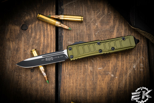 Microtech UTX-85 II Stepside OD Green OTF Knife 3" Black Drop Point 231II-1ODS (Preowned)
