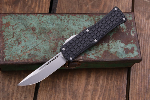 Microtech Hera Frag OTF Automatic Knife Black 3" Drop Point Stonewash 703-10FRS (Preowned)