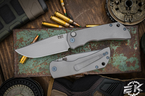 Mcnees Knives PM Mac 2 Automac Titanium Matte Stonewash 3.25" Magnacut Stonewash