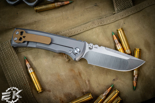 Chaves Knives Ultramar Redencion Street Titanium Framelock, Bronze Clip/Backspacer, 3.25" Drop Point