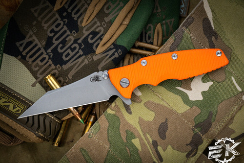 Rick Hinderer Knives EKlipse Flipper Orange G10 3.5" Wharncliffe Working Finish