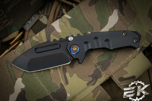 Medford Praetorian Micro "T" Folding Knife PVD Titanium, Flamed HW/Clip 2.9" Tanto PVD Black