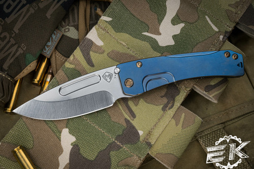 Medford Slim Midi Folding Knife Blue/Bronze Titanium 3.25" Drop Point Tumbled