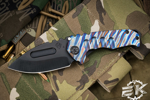 Medford Praetorian Genesis "T" Folding Knife Flamed "Stripe" Titanium 3.3" Drop Point PVD