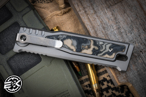 Reate EXO-M OTF Gravity Knife Titanium/Camo Micarta 2.95" Tanto Satin
