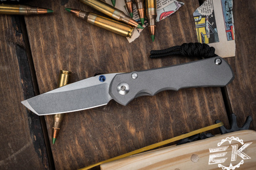 Chris Reeve Knives Small Inkosi Titanium Folding Knife 2.8" S45VN Tanto Stonewash (Preowned)