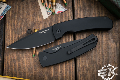 ProTech Whiskers MAGIC 2 Scale Release Automatic Folding Knife 3.75" Drop Point DLC Black M2603 