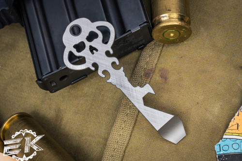 Chaves Knives Titanium Skeleton Key Tool Silver Crosshatch 