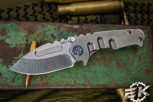 Medford Micro Praetorian T Tumbled Titanium 2.9" Drop Point Tumbled