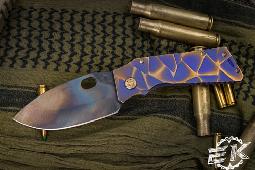 Medford TFF-1 Tactical Fighting Folder Knife Violet/Bronze "Stained Glass" Sculpted Titanium 4.0" Vulcan