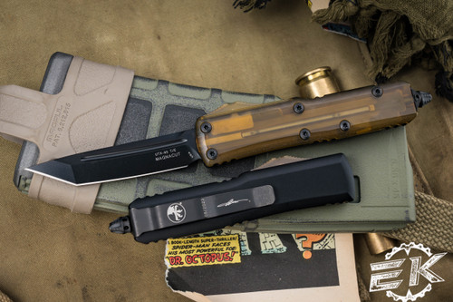 Microtech UTX-85 OTF Automatic Knife Ultem 3.1" MagnaCut Tanto DLC Black  233-1DLCTULS