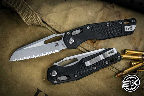 Microtech Standard Issue "MSI" Ram-Lok Manual Folder Black G10 3.75" Stonewash 210-12FRGTBK