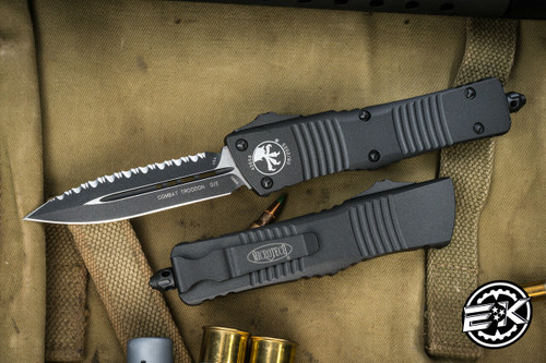 Microtech Combat Troodon OTF Automatic Knife Dark Tungsten Cerakote 3.8" Dagger Serrated 142-3CDT