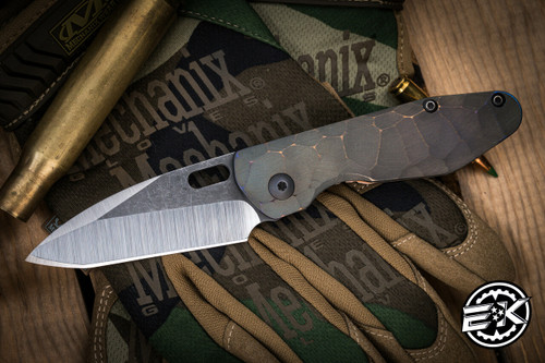 RIP Knives Custom "Fury Mini" Gen 2 Titanium Stoned/Anodized 2.75" Two Tone