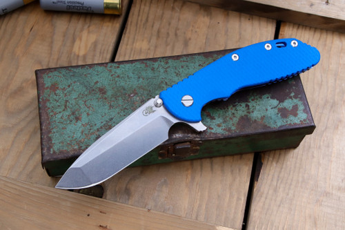 Rick Hinderer Knives XM-24 4.0" Spanto Blue G10, Stonewash Blue
