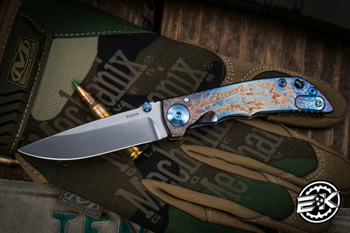 Spartan Blades Custom SHF Harsey Folder Knife "Storm Watch" Titanium 3.25" Stonewash