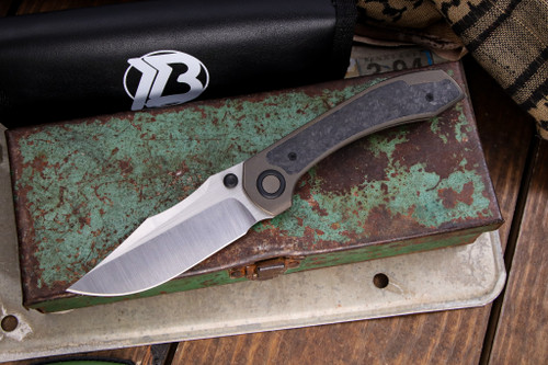 Brian Brown Knives Raptor v2 Carbon Fiber/Bronze Titanium Folding Knife 3.5" M390 Satin (Preowned)