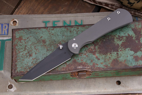 Toor Knives Merchant 2.0 Stone Folding Knife Titanium 3.4" Tanto Black Stonewash (Preowned)