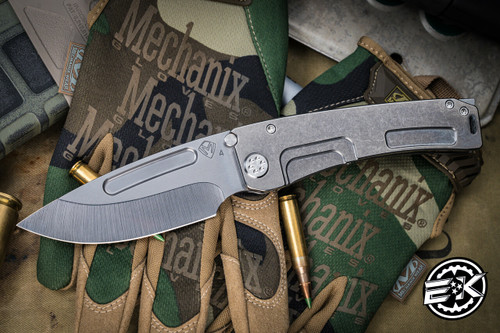 Medford Marauder-H Folding Knife Tumbled Titanium 3.75" Drop Point