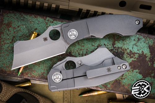 Spyderco Stovepipe Frame Lock Knife Titanium 2.8" Stonewash C260TIP