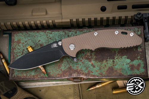 Rick Hinderer Knives XM-18 Knife FDE G10 3.5″ Battle Black MagnaCut Skinny Slicer