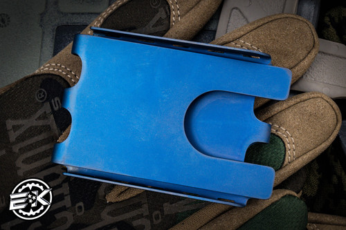 Chaves Knives Ultramar Ti Fold Wallet/Money Clip - Titanium Blue Stonewash