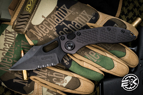 2017 Microtech/Borka Blades "Stitch" Auto Flame Backspacer 3.75" DLC 169-2DLCT (Preowned)