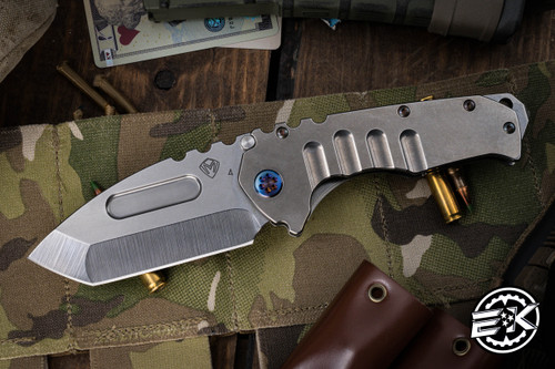 Medford Praetorian "T" Folding Knife Tumbled Titanium 3.75" Tanto Tumble