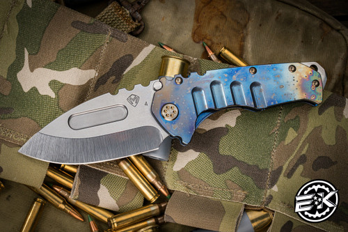 Medford Praetorian T Folding Knife "Solar Flare" Flamed Titanium 3.75" Drop Point Tumbled